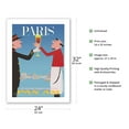 thumbnail image 2 of Paris France - Pan American World Airways - Vintage Airline Travel Poster by Aaron Fine c.1958 - Fine Art Matte Paper Print (Unframed) 24x32in, 2 of 4