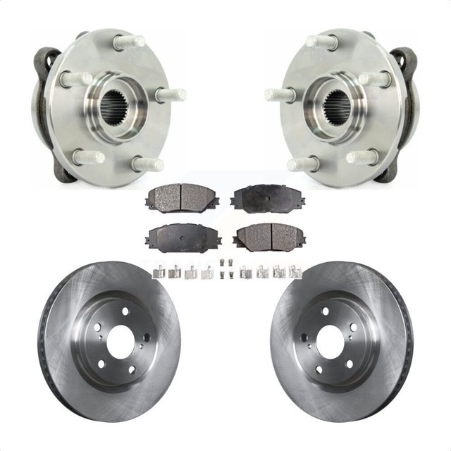 Transit Auto Front Hub Bearing Assembly Disc Brake Rotors and Ceramic Pads Kit for Car Toyota RAV4 Scion tC Mirai KBB-100575