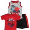 Marvel Spiderman Boys' "Spidey" 3-Pc T-Shirt, Tank & Shorts Set (Size 6)