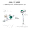 thumbnail image 5 of Rosec Jewels Freshwater Pearl 2 Stone Promise Ring - Womens Pearl and Emerald Ring (AAA Quality) - Ready to Gift, 925 Sterling Silver, US 4.00, 5 of 6