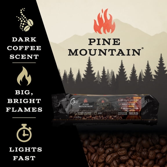 Pine Mountain Dark Roast Coffee Scented Fire Log, Single Log