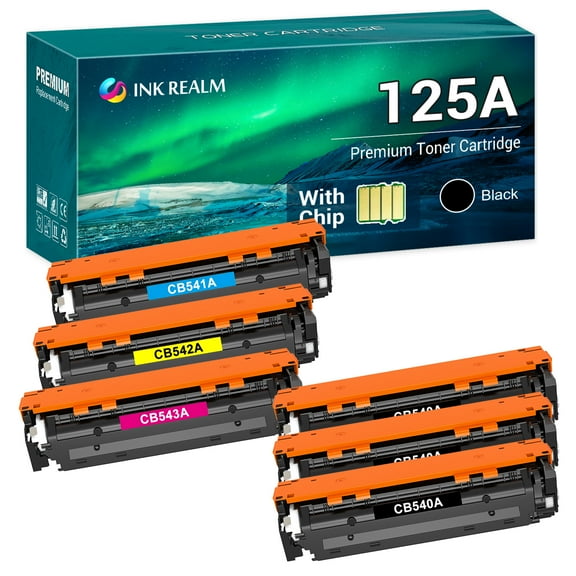 Cool Toner Compatible Toner Replacement for HP 125A CB540A CB541A CB542A CB543A for LaserJet CP1215 CP1515N CP1518NI CM1312NFI Printer (Black, Cyan, Magenta, Yellow, 6-Pack)