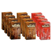 Wasuka Wafer Rolls Snack Cookies Assorted All 3 Flavor Mini Pack Chocolate, Cappuccino, Strawberry - 1.8oz (Pack of 12) 4 Flavor Each
