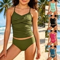 thumbnail image 2 of Kcolen Swimsuit For Girls 2 Piece Bathing Suit Set Cute Bikini Swimwear with Shorts Summer UPF 50+ Kid Beach Swim Suit,11-12 Years, 2 of 5