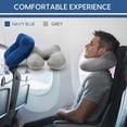 thumbnail image 2 of Travel Neck Pillow, Versatile Soft 360 Support Scarf, Chin & Neck Support Neck Pillow, Machine Washable, Airplanes Travel Essentials for Office, Cars Breaks Sleeping（Blue）, 2 of 7