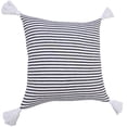 thumbnail image 4 of Laddha Home Designs Handwoven Striped Cotton Throw Pillow Cover - 20" - White and Black, 4 of 9