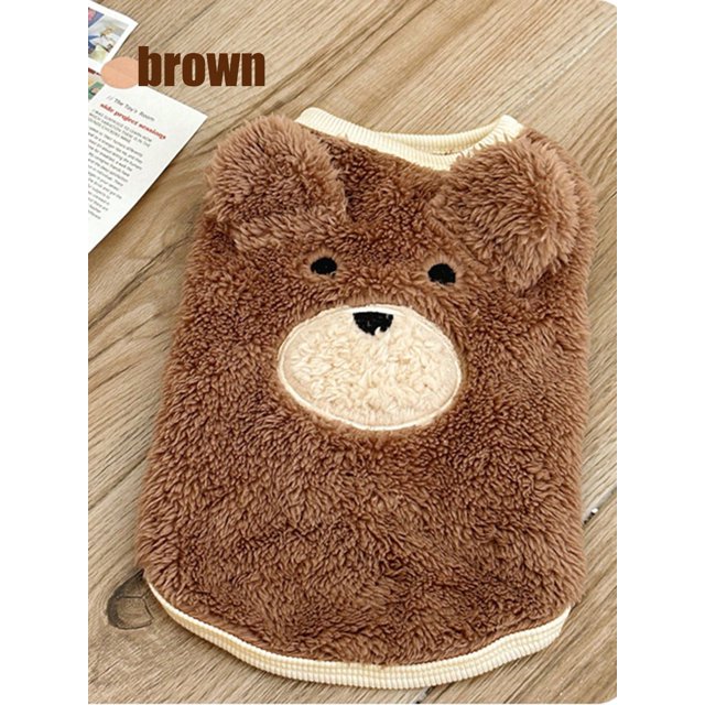 1pc Pet Winter Clothes, Bear Shaped, Soft Plush Material, Suitable For Both Cats And Dogs