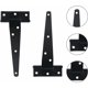 thumbnail image 5 of Bisagras 2 piezas Bisagra en T negra resistente Bisagras de puerta de madera o puertas de metal Bisagras de puerta de granero a prueba de óxido de hierro (6 pulgadas), 5 of 5