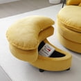 thumbnail image 5 of 360° Swivel Barrel Chair with 4 Pillow, Modern Comfy Round Reading Sofa with Storage Ottoman, Swivel Accent Chairs with Lower Seating Heigh, Circle Lounge Chair for Bedroom/Living Room, Yellow, 5 of 9