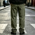 thumbnail image 5 of Smsaxvxz Men's Baggy Sweatpants Fashion Wide Leg Drawstring Sweat Pants Casual Joggers with Pockets Army Green XL, 5 of 6