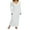 White, variant on Women Knitting Dress, Long Sleeve V Neck Solid Color Street Club Party One-Piece Long Dress