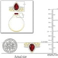thumbnail image 3 of beryl_creation 925 Sterling Silver 2.50 Ct Pear Cut Red Ruby Christmas Thanksgiving Wedding Bridal Ring Set 14K Yellow Gold Plated For Women's -5.5, 3 of 3