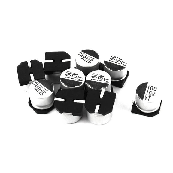 10pcs 100uF 16V SMD Aluminum Electrolytic Capacitors 6mm x 5mm