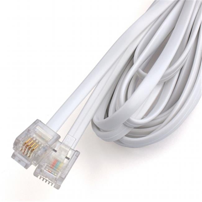PHONE LINE CORD WHT 10'L (Pack of 1)