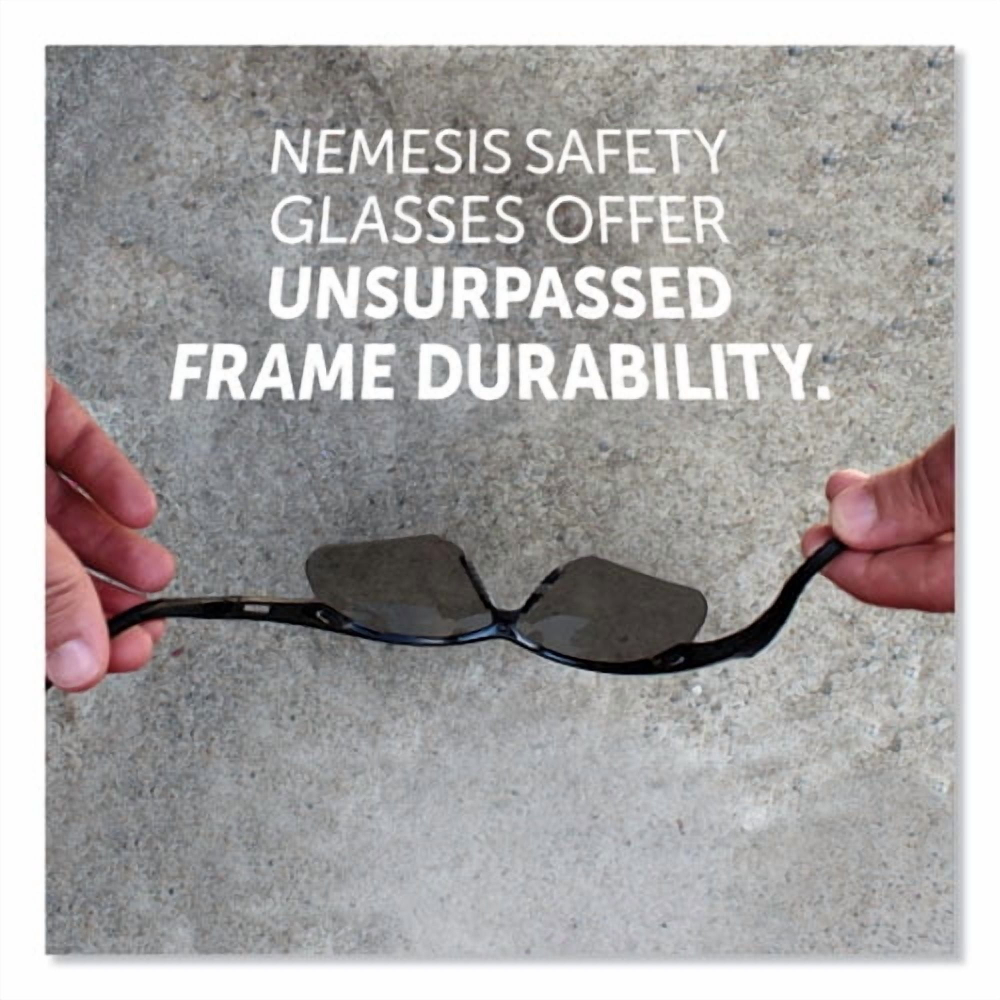V30 Nemesis Safety Glasses, Black Frame, Smoke Lens | Bundle of 2