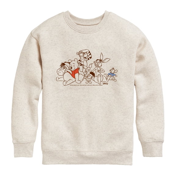 Winnie the Pooh - Friend Group Graphic Long Sleeve Fleece Sweatshirt