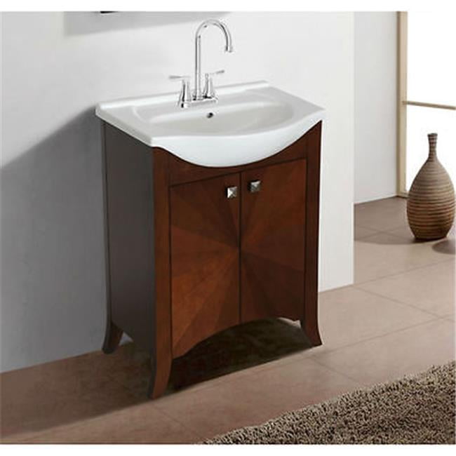 Legion Furniture Wlf6041 24 In Royal Walnut Sink Vanity No Faucet Included Walmart Com Walmart Com