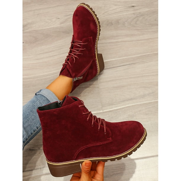 Botas Cortas Botines Oxford Mujer Cordones Oxford Botin Cordones