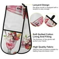 thumbnail image 2 of Yayeee Double Oven Mitt Kitchen Heat Resistant Baking 35" x7" Quilted Glove, Strawberry Ice Cream Pattern, 2 of 6
