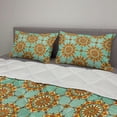 thumbnail image 2 of Moroccan Comforter & Sham Bedding Set, Ornamental Abstract Moroccan Motif with Old Fashion Victorian Influences Art, 3 pcs Duvet Set Microfiber Filling Quilt, 5 Sizes, Mint Orange, by Ambesonne, 2 of 4