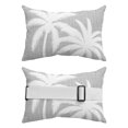 thumbnail image 6 of Gray Tropical Tree Outdoor Pillows for Chaise Lounge Chair Waterproof Lumbar Pillows with Insert&Adjustable Elastic Strap Beach Headrest Pillow Summer Coastal Palm Trees Neck Pillow for Pool 11"x16", 6 of 9