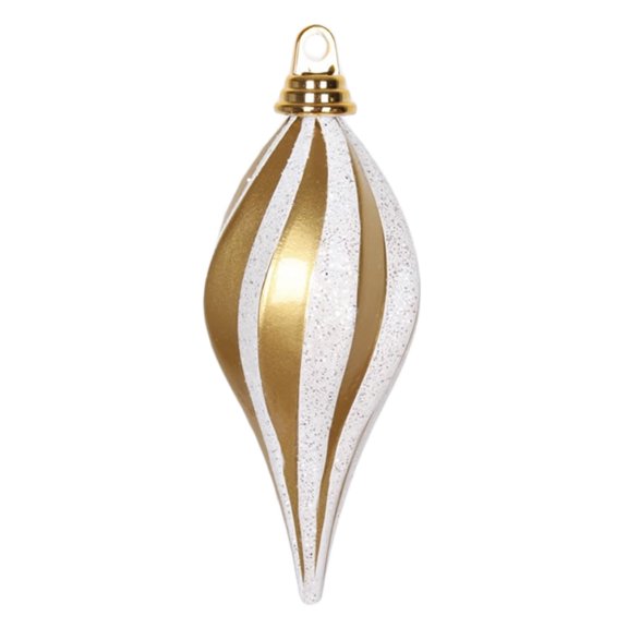 Vickerman 8'' Gold-Silver Glitter Swirl Drop Christmas Ornament