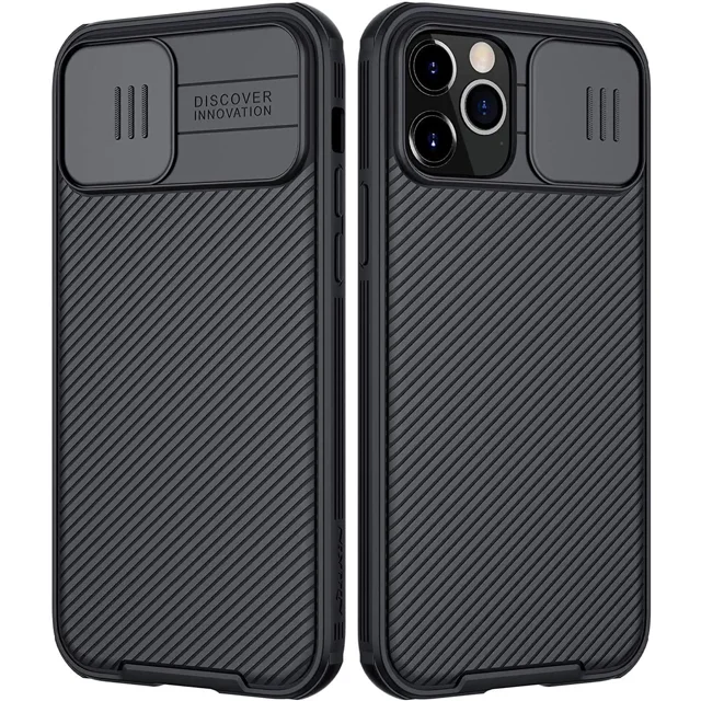 Funda compatible con iPhone 12 Pro Max con funda para cámara, parte trasera rígida de policarbonato y parachoques suave, protector y ajuste delgado, funda protectora para cámara para iPhone 12 Pro Ma JAMW Sencillez