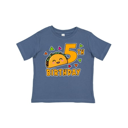 

Inktastic 5th Birthday with Taco and Confetti Gift Toddler Boy or Toddler Girl T-Shirt