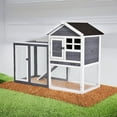 thumbnail image 5 of Demi Bonn 48" Outdoors Wood Chicken Coop, Hen Nest for Indoor Bunny Hutch Rabbit Cage Guinea Pig Habitat, Gray, 5 of 7