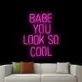 thumbnail image 2 of Handmadetneonsign Babe You Look So Cool Neon Sign, Cocktails Wall Art Decor, Bar Pub Bedroom Wall Decor, 2 of 5