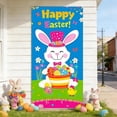 thumbnail image 3 of Easter Rabbit Themed Door Curtain - Festive Hanging Decor For Home Party, Garden Wall & Room Background, Lightweight Reusable Backdrop, Easter & Year of The Horse 2026 Holiday, 35.4*70.8in, B, 3 of 10