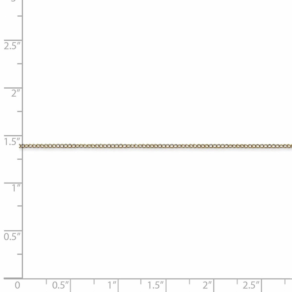 Primal Gold 10 Karat Yellow Gold 0.5mm Carded Curb Chain