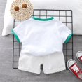 thumbnail image 4 of Vedolay Short Set For Boy Casual Summer Boy Shorts Sets Hawaiian Outfit Kid Leaves Floral Short Sleeve Shirt Top+shorts Suits,White 18-24 Months, 4 of 5