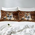 thumbnail image 3 of Tiger Bed Sheets Set Twin,Tiger Leopard Print Sheet Set,Safair Animal Sheets,Wildlife Flat Fitted Sheet,Black Brown Top Sheet, 3 of 7
