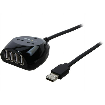 UPC: 0065030858151 | StarTech.com USB2EXT4P15M Black USB 2.0 Active Cable with 4 Port Hub