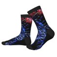 thumbnail image 2 of KLL Glasses And Fireworks Print Cool Socks Men's Women's Crew Socks Funny Crazy Novelty Stockings, 2 of 7