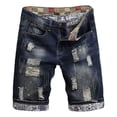 thumbnail image 1 of Pantalones Cortos Vaqueros Rasgados De Moda Para Hombre, 1 of 8