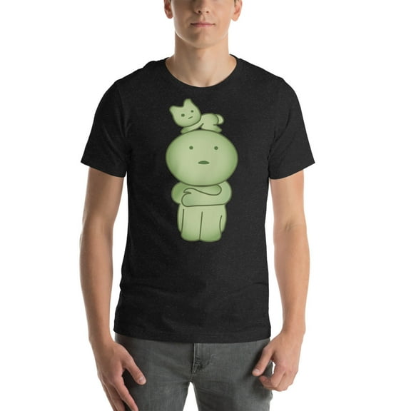 Cute Smiski Shirt – Kawaii Green Character tee (Black Heather, XS)