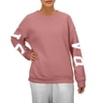 thumbnail image 2 of WEAIXIMIUNG Chandails Camouflage pour Femmes Coupe Ample Décontractée avec Imprimé Lettre Manches Longues Col Rond Chandail, 2 of 5