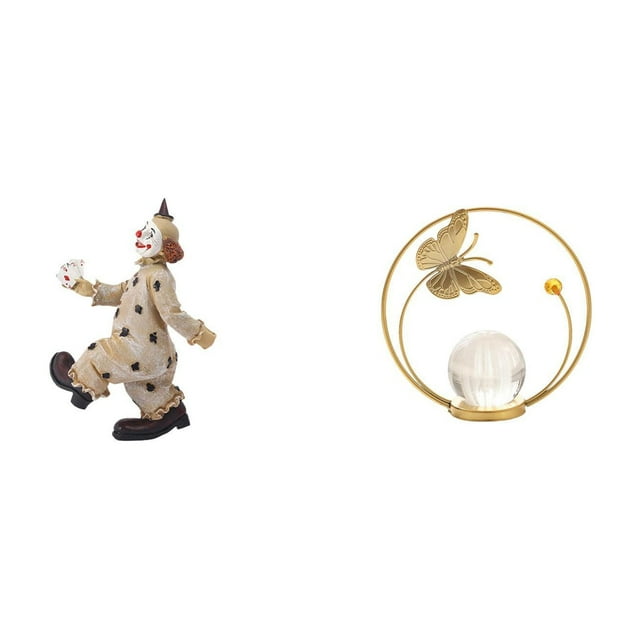 Figuras de payasos,Estatua de payaso,escultura,adorno de mesa,Colección de estatuillas de payasos adorables,Estatua de bola de cristal,Estatuas de bolas de cristal para decoración del