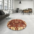 thumbnail image 3 of Ahgly Company Indoor Round Abstract Red Abstract Area Rugs, 5' Round, 3 of 6