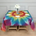 thumbnail image 3 of Rainbow Tie Dye Mandala Pattern Square Tablecloth,Waterproof Square Table Cover,Wipeable Spillproof Washable Table Cover for Home Kitchen Party Decor 42"X42"(107x107cm), 3 of 6