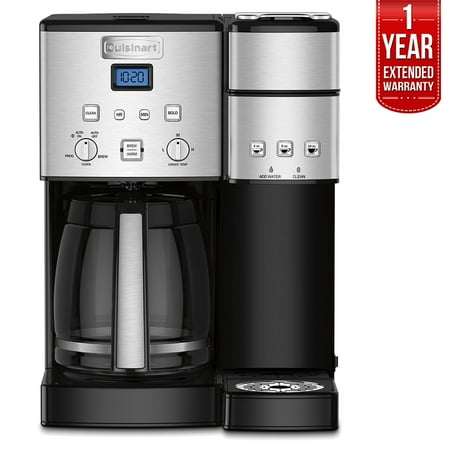 - Cuisinart SS-15 12-Cup Coffee Maker and Single-Serve Brewer, Stainless Steel with 1 Year Extended Warranty