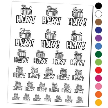 Hay Hello Cow Bale Fun Water Resistant Temporary Tattoo Set Fake Body Art Collection - Black
