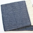 thumbnail image 3 of Navy Blue and White Dreamy Soft Herringbone Throw Blanket, 3 of 5