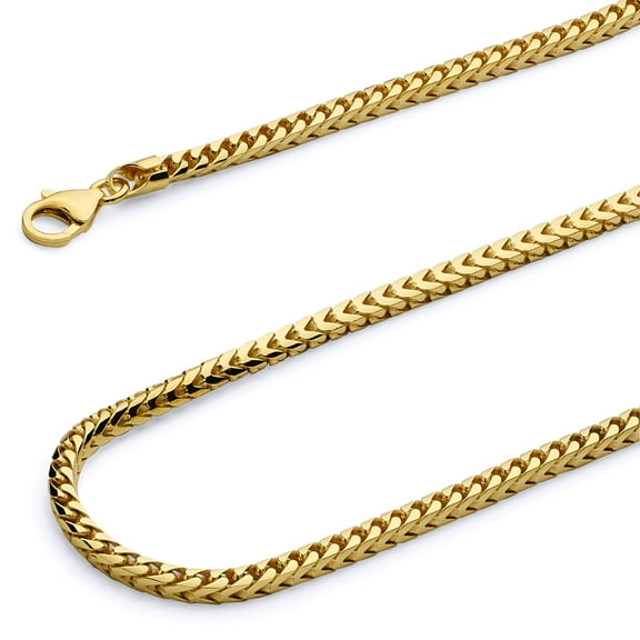 Wellingsale 14k Yellow Gold Polished Solid 3mm Franco Round Chain Bracelet - 8.5"