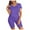 00 # Purple, variant on REORIAFEE Plus Size Outfits for Women Sets Sports Summer Casual Matching Lounge Sets Vacation Outfits Women Two Piece Outfits Summer Short Sleeve Round Neck Biker Shorts Set Cycling Suit Gray S