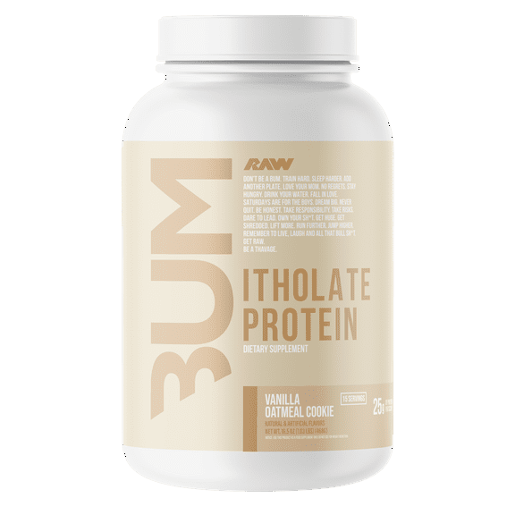 Raw Nutrition BUM Itholate Protein Powder, Growth & Recovery, Vanilla Oatmeal Cookie, 15 Servings