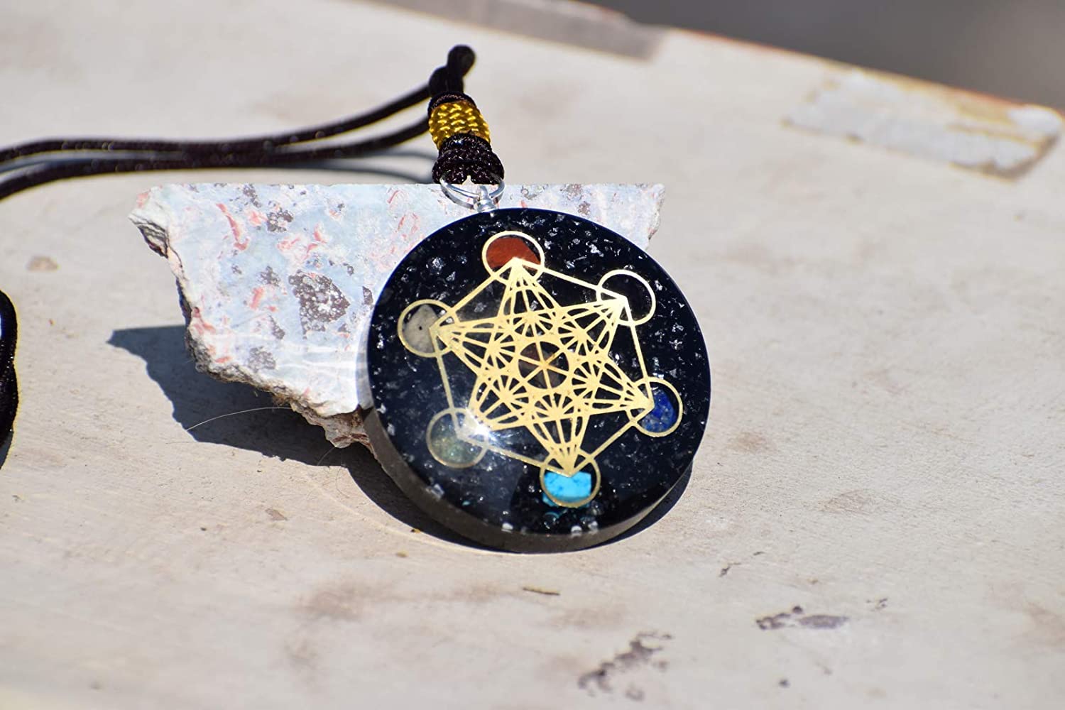 7 Chakra Orgone Metatron Energy Pendant – Reiki Healing Crystal With EMF Protection
