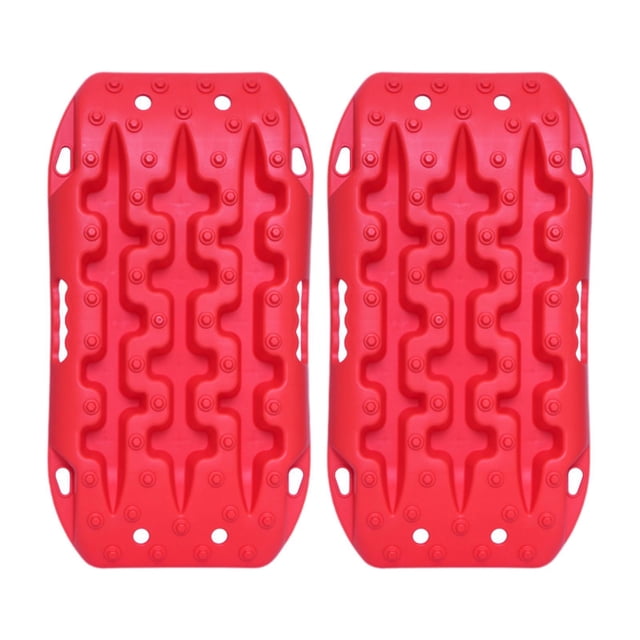 Tableros de tracción para coche, dispositivo de tracción de neumáticos de nailon para 4x4 ATV 4WD, 2 piezas Rojo